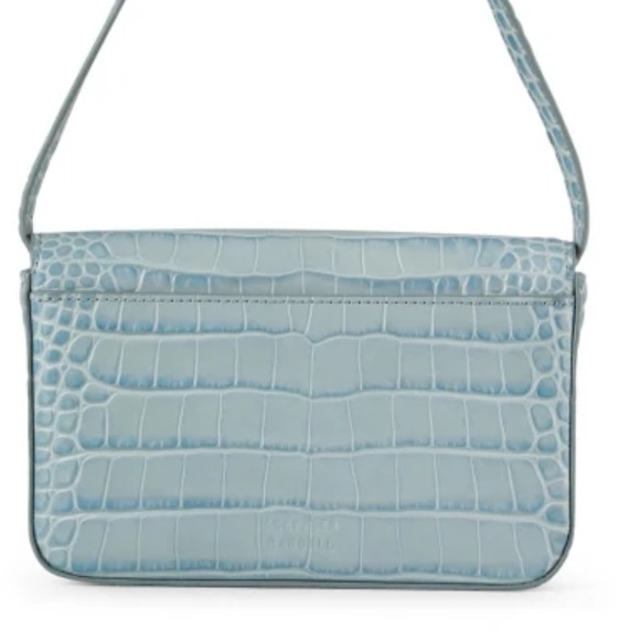 Loeffler Randall Stefania Blue Croc Leather Baguette Shoulder Bag - Picture 4 of 5